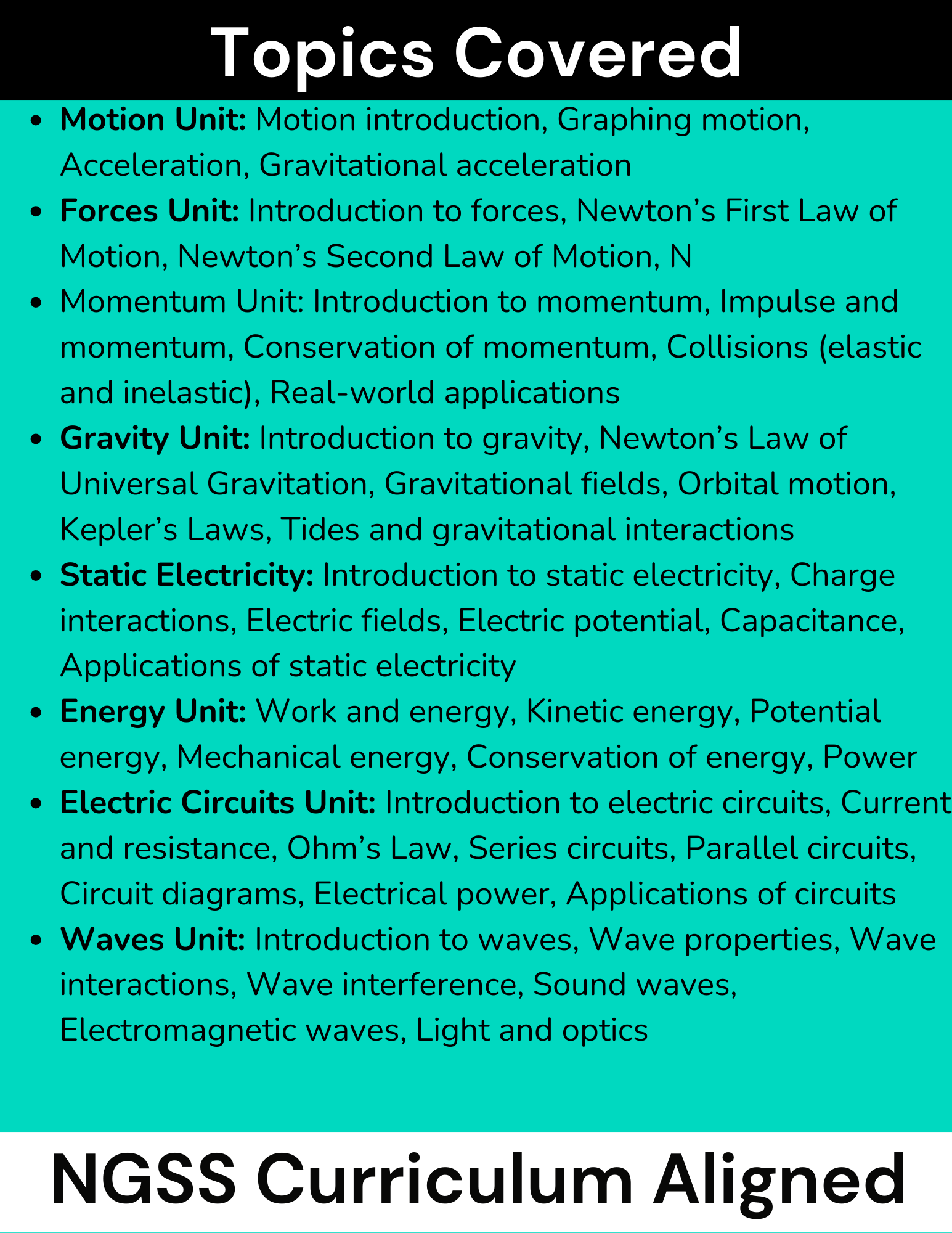 Complete High School Physics Curriculum Bundle (NGSS Aligned, Grades 9