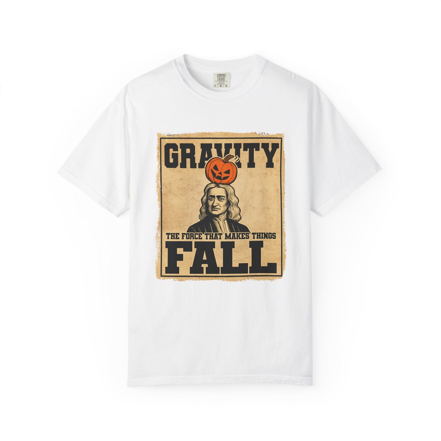 Gravity Newton pumpkin vintage poster physics t-shirt