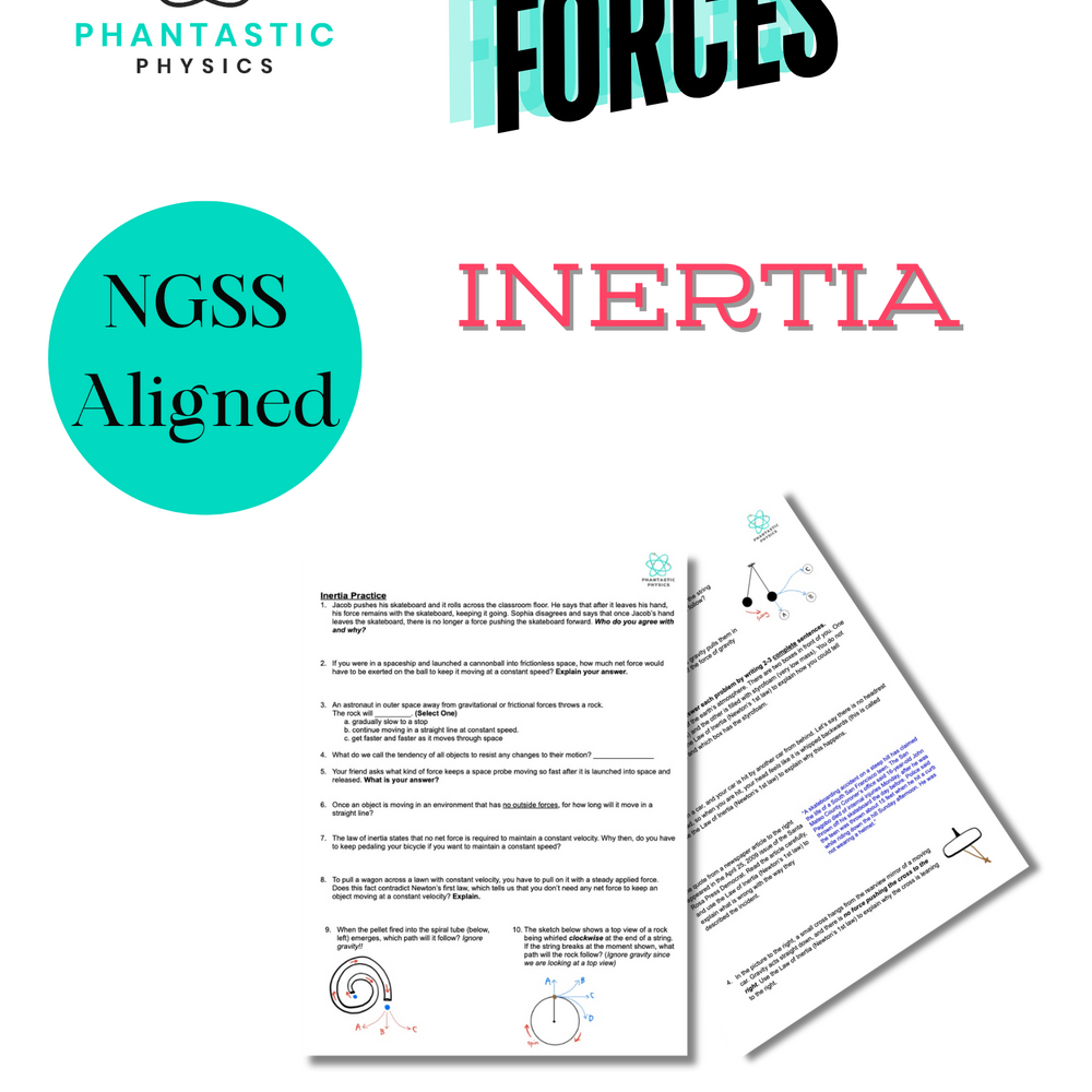 High School Physics Forces: Understanding Inertia Assignment-Grades 9-12, NGSS