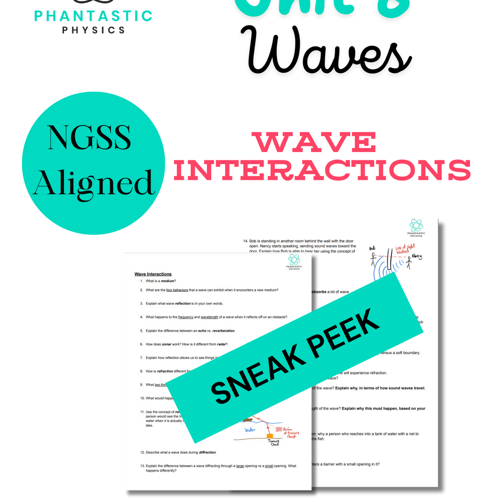 High School Physics: Wave Interactions Assignment - Grades 9-12, NGSS Aligned