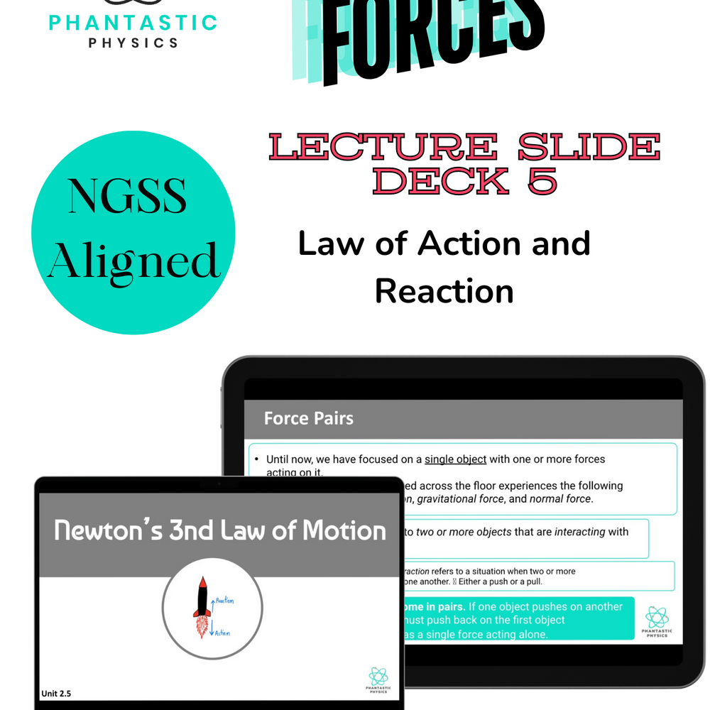 High School Physics: Law of Action and Reaction Slide Deck-Grades 9-12, NGSS)