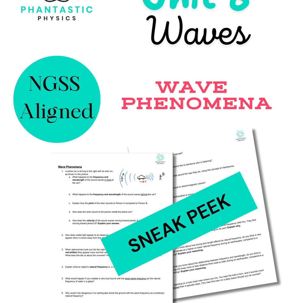 High School Physics: Wave Phenomena Assignment - Grades 9-12, NGSS Aligned