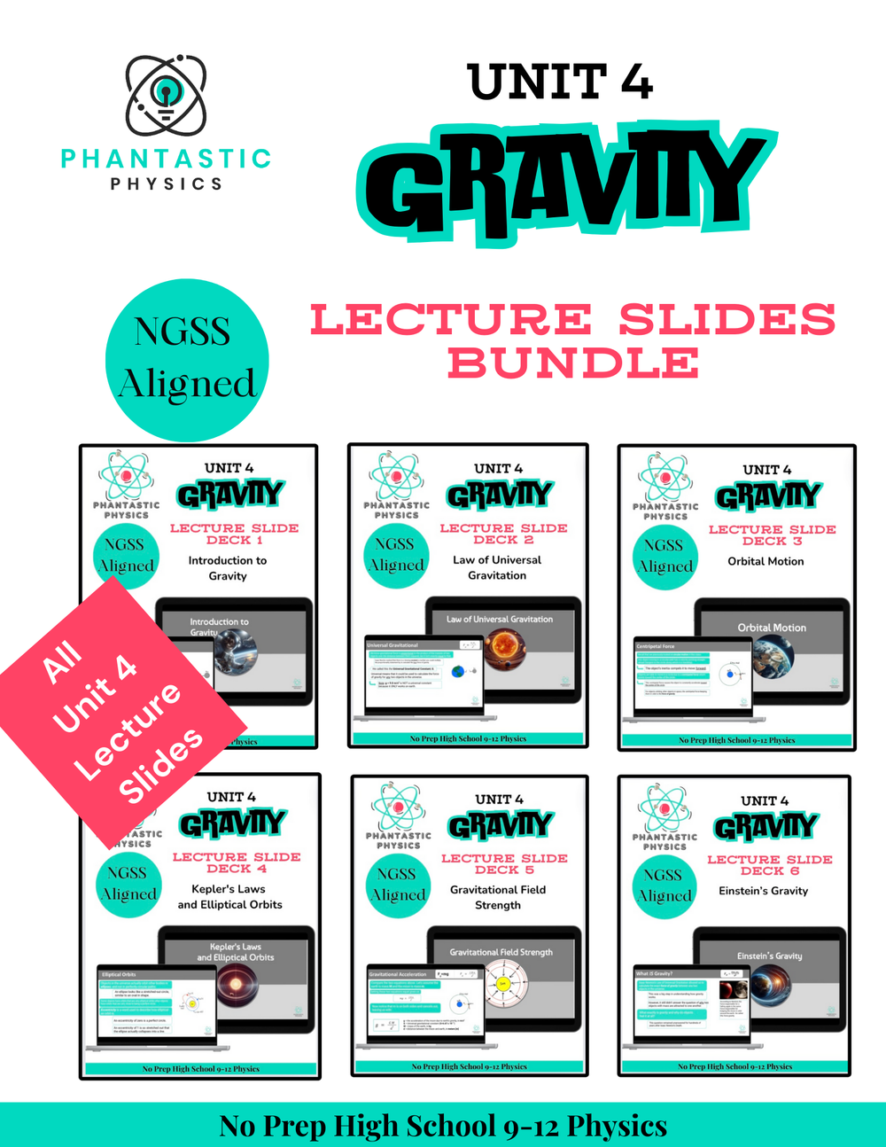 High School Physics Gravity: Complete Slide Deck Bundle NGSS-Aligned-Grades 9-12