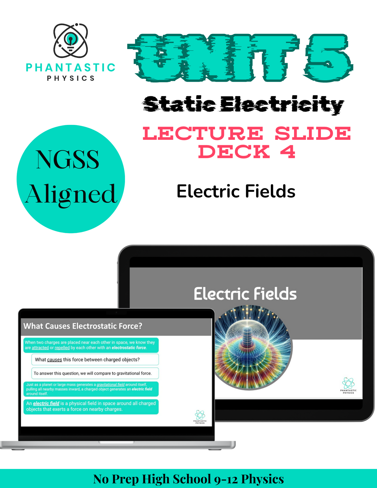 High School Physics: Electric Fields Slide Deck - Grades 9-12, NGSS Aligned