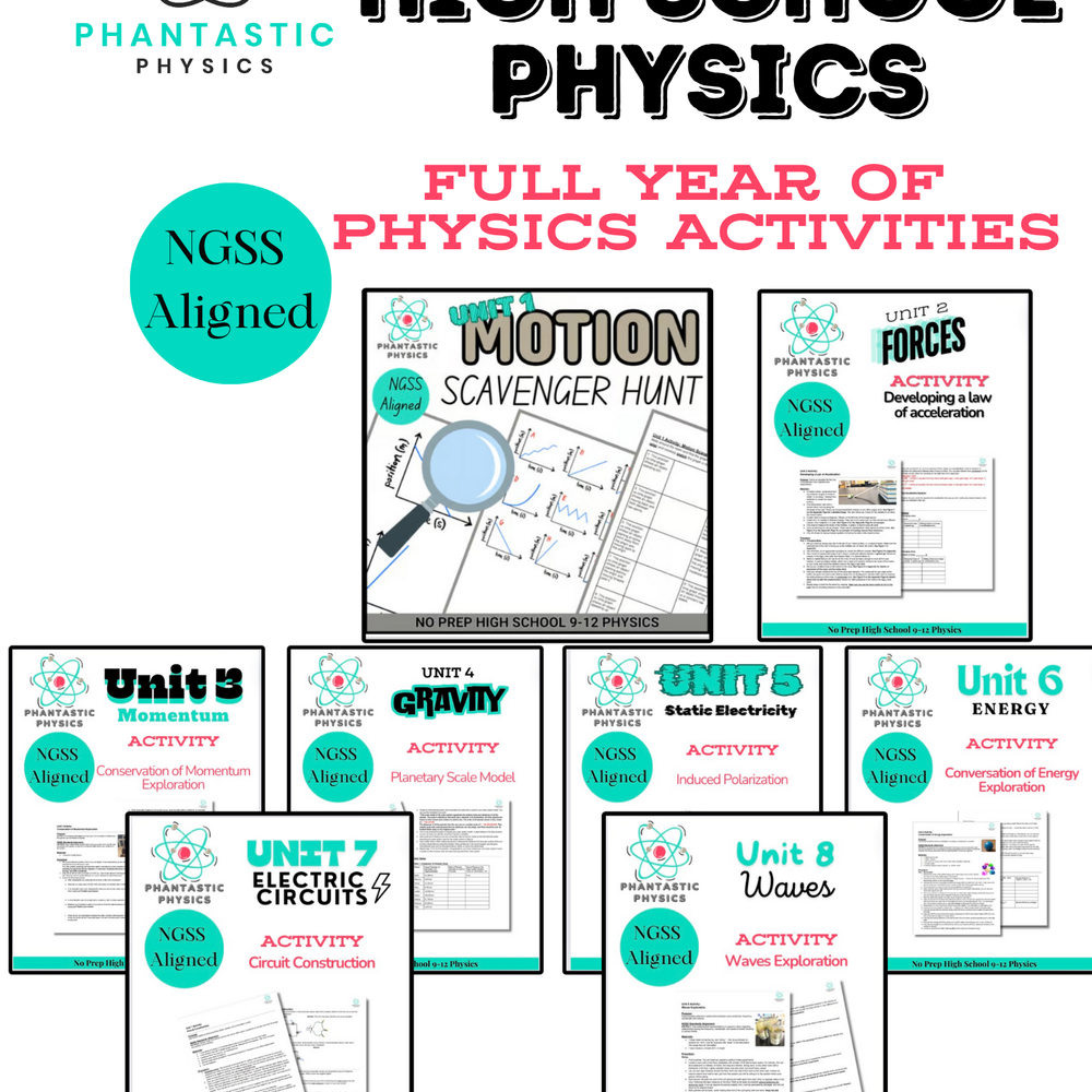 Complete High School Physics Activities Bundle (NGSS Aligned, Grades 9-12)