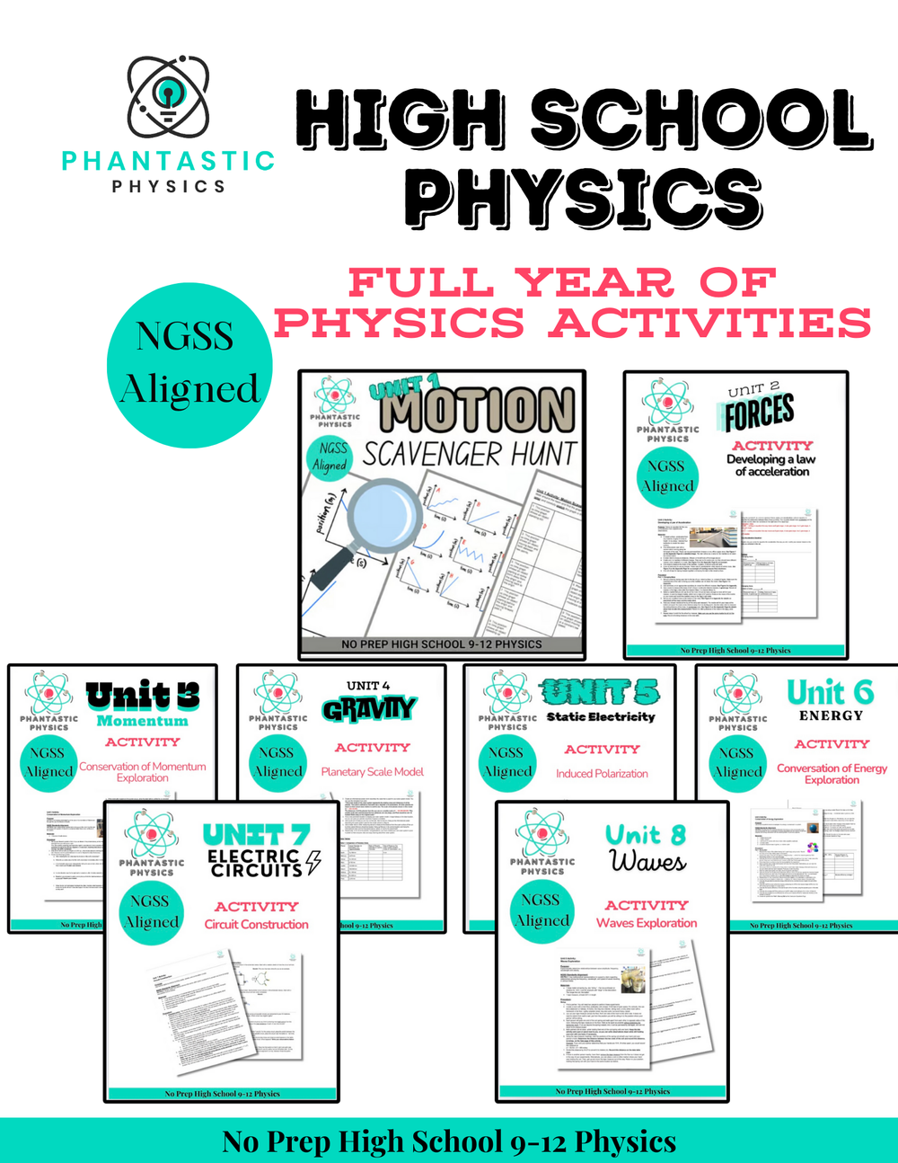 Complete High School Physics Activities Bundle (NGSS Aligned, Grades 9-12)