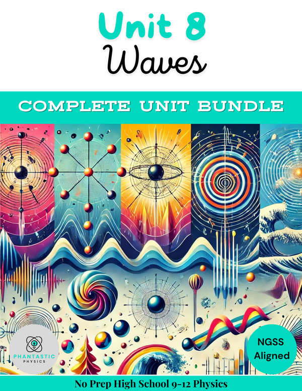 Complete High School Physics Waves Unit Bundle (NGSS Aligned, Grades 9-12) - physics curriculum bundle cover image