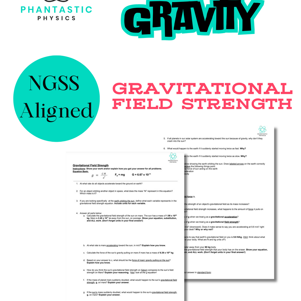 High School Physics: Orbital Motion Assignment - Grades 9-12, NGSS Aligned