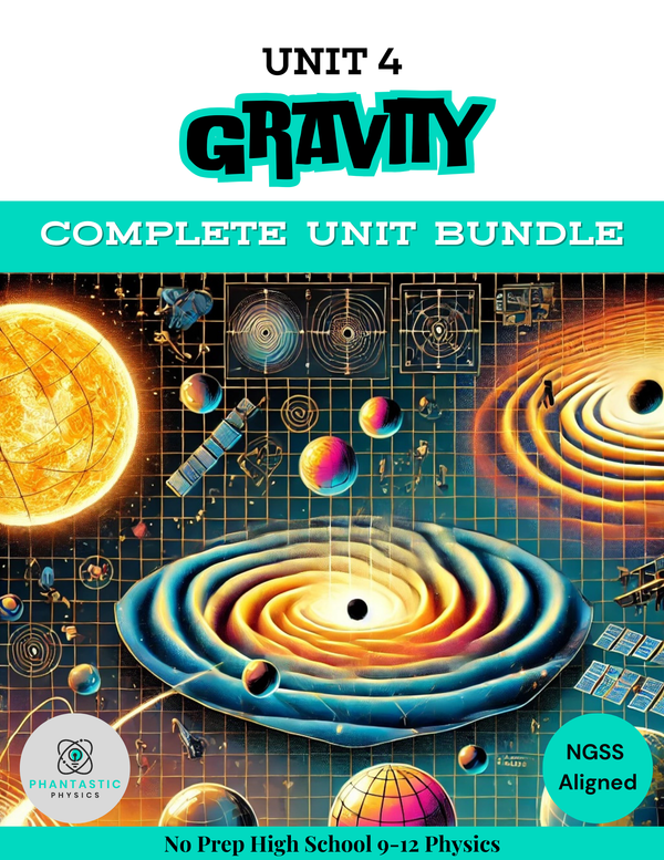 Complete High School Physics Gravity Unit Bundle (NGSS Aligned, Grades 9-12) - physics curriculum bundle cover image