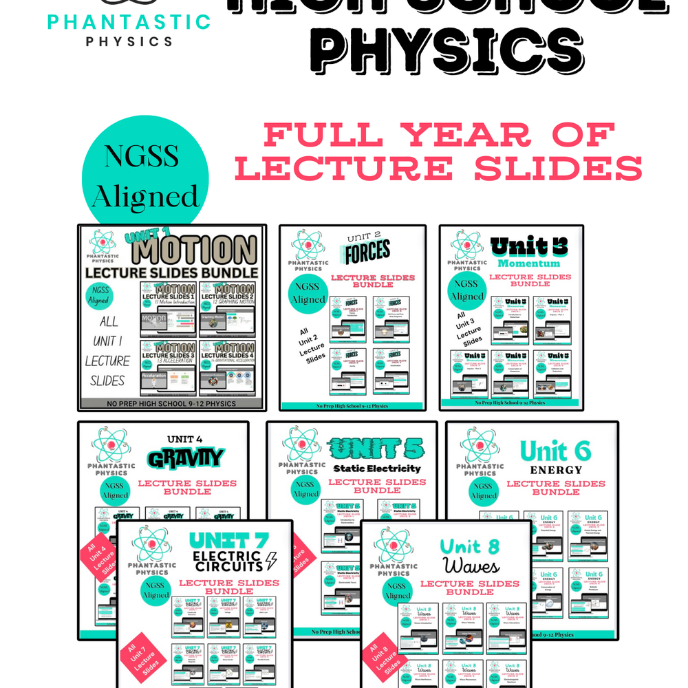 Complete High School Physics Slide Deck Bundle (NGSS Aligned, Grades 9-12)