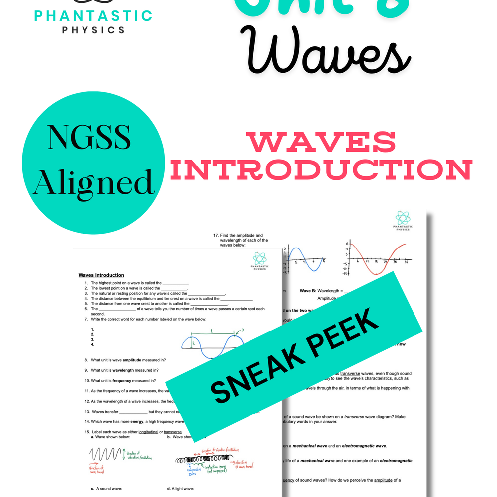 High School Physics: Waves Introduction Assignment - Grades 9-12, NGSS Aligned