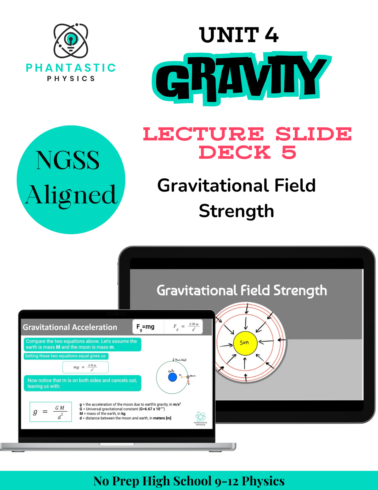 High School Physics: Gravitational Field Strength Slide Deck - Grades 9-12, NGSS