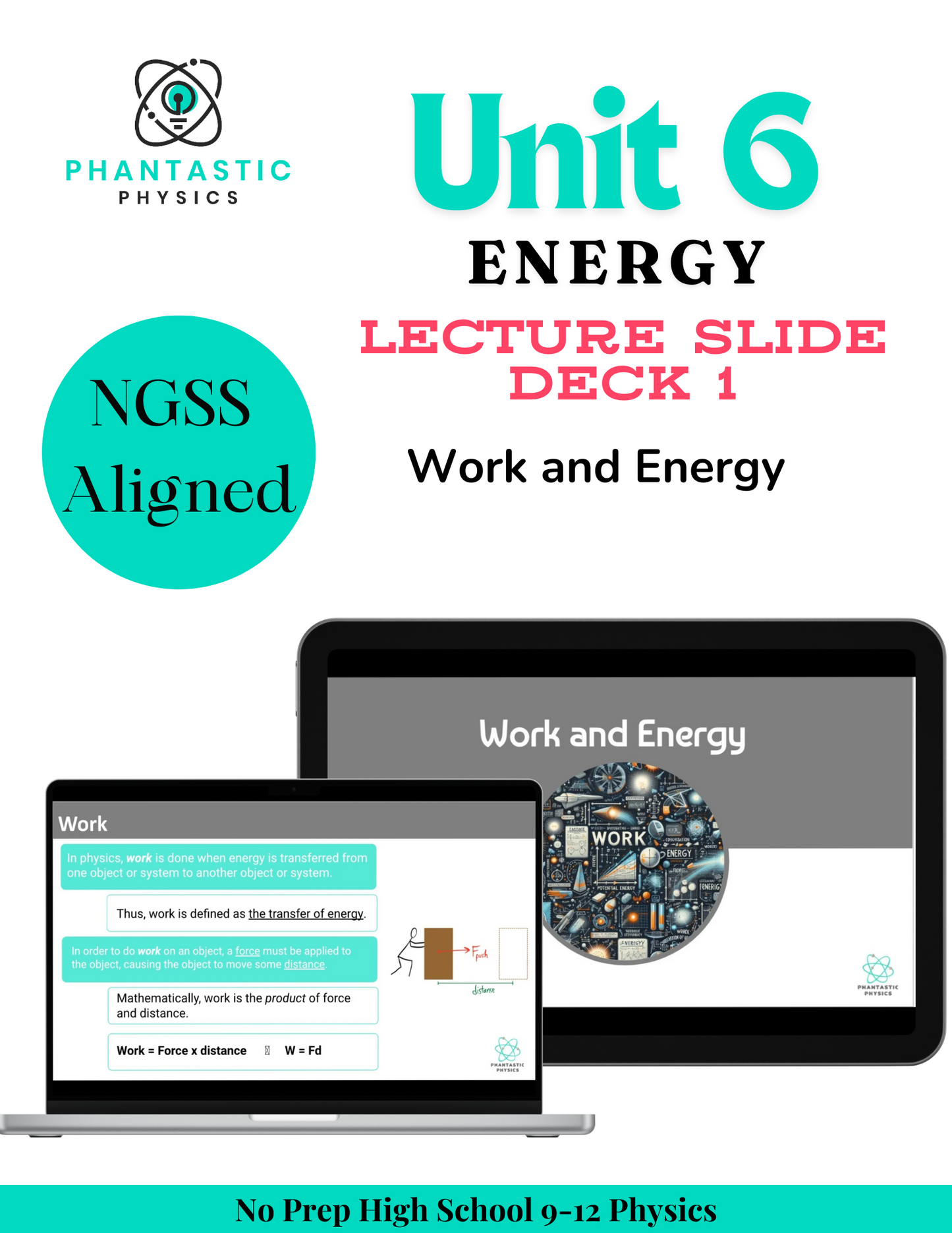 High School Physics: Work and Energy Slide Deck - Grades 9-12, NGSS Aligned