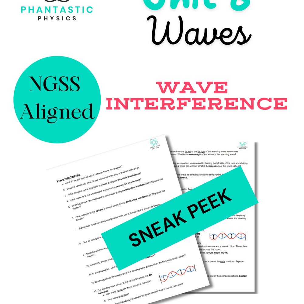 High School Physics: Wave Interference Assignment - Grades 9-12, NGSS Aligned