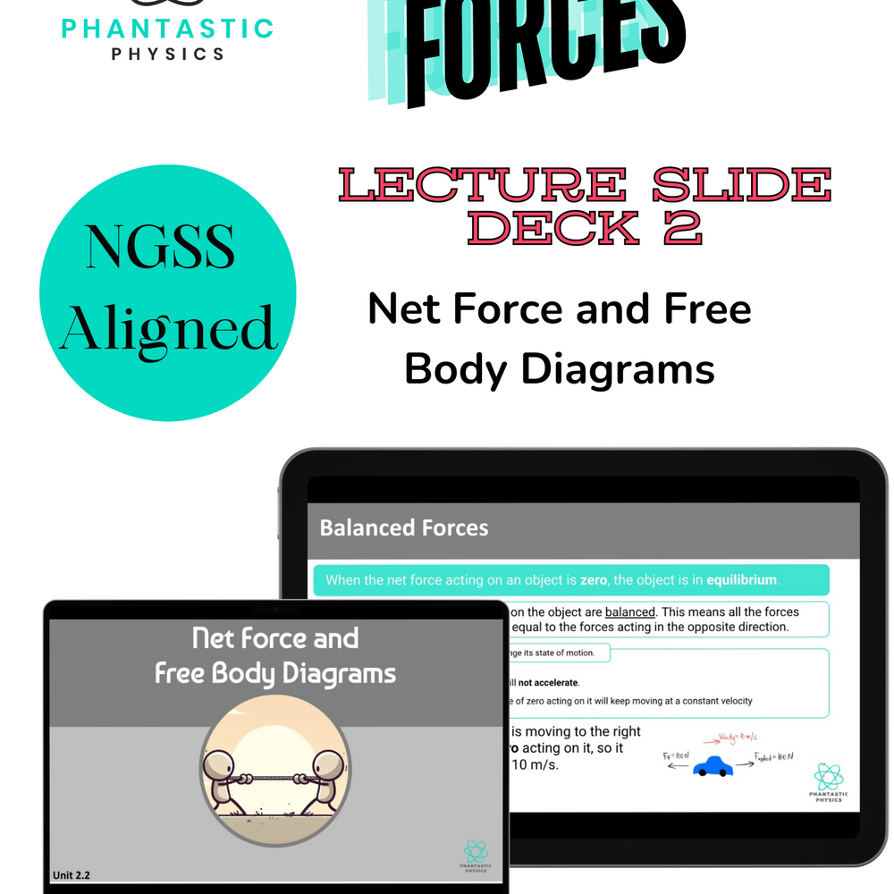 High School Physics: Net Force and Free Body Diagrams Slide Deck-Grades 9-12