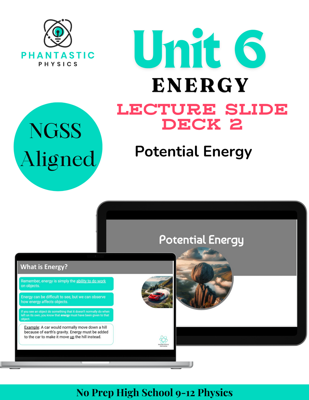 High School Physics: Potential Energy Slide Deck - Grades 9-12, NGSS Aligned