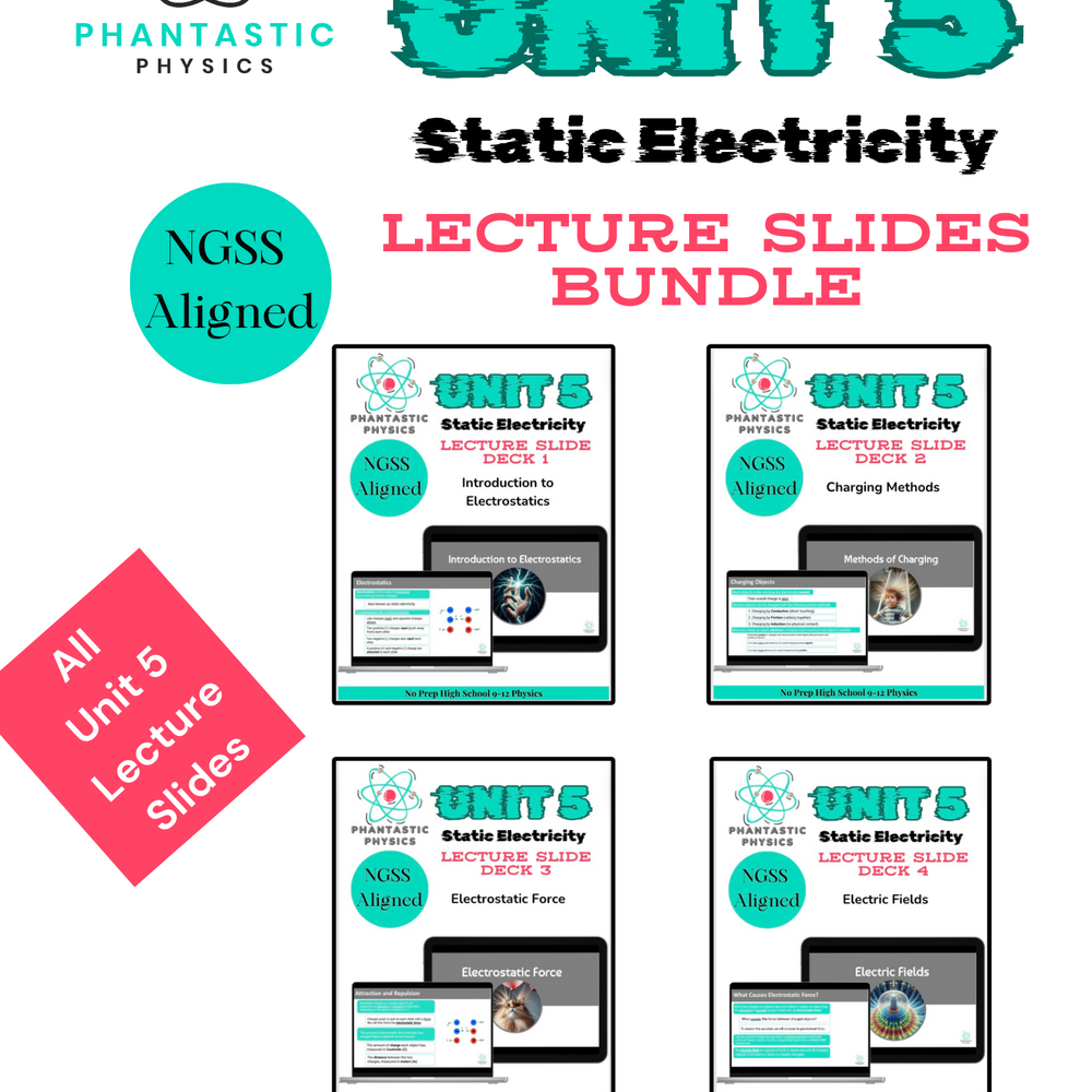 High School Physics Static Electricity: Complete Slide Deck Bundle NGSS-Aligned