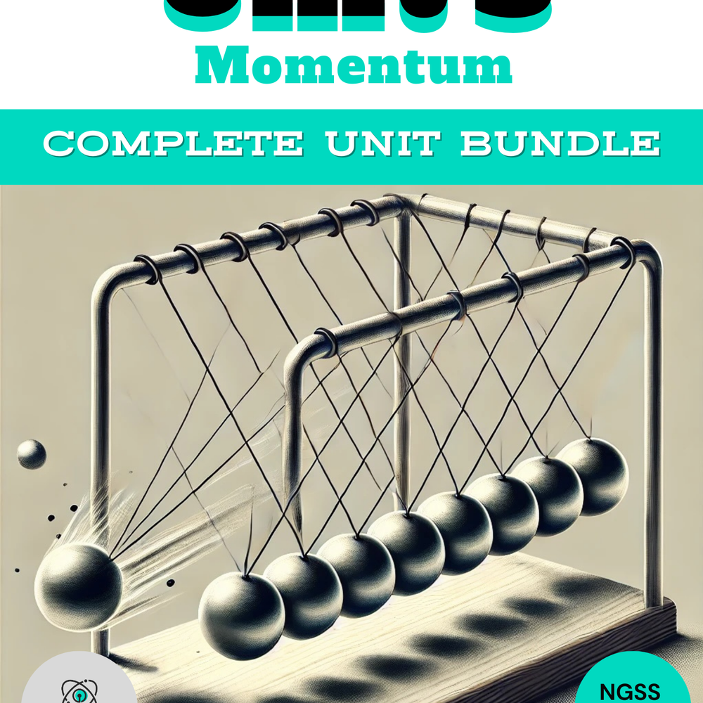 Complete High School Physics Momentum Unit Bundle (NGSS Aligned, Grades 9-12)