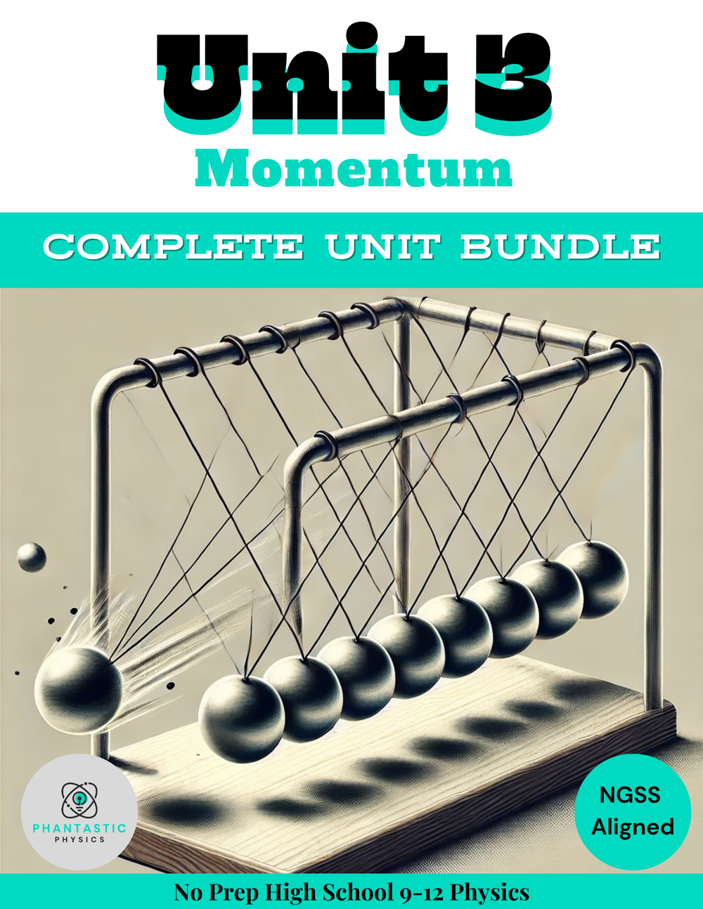 Complete High School Physics Momentum Unit Bundle (NGSS Aligned, Grades 9-12)