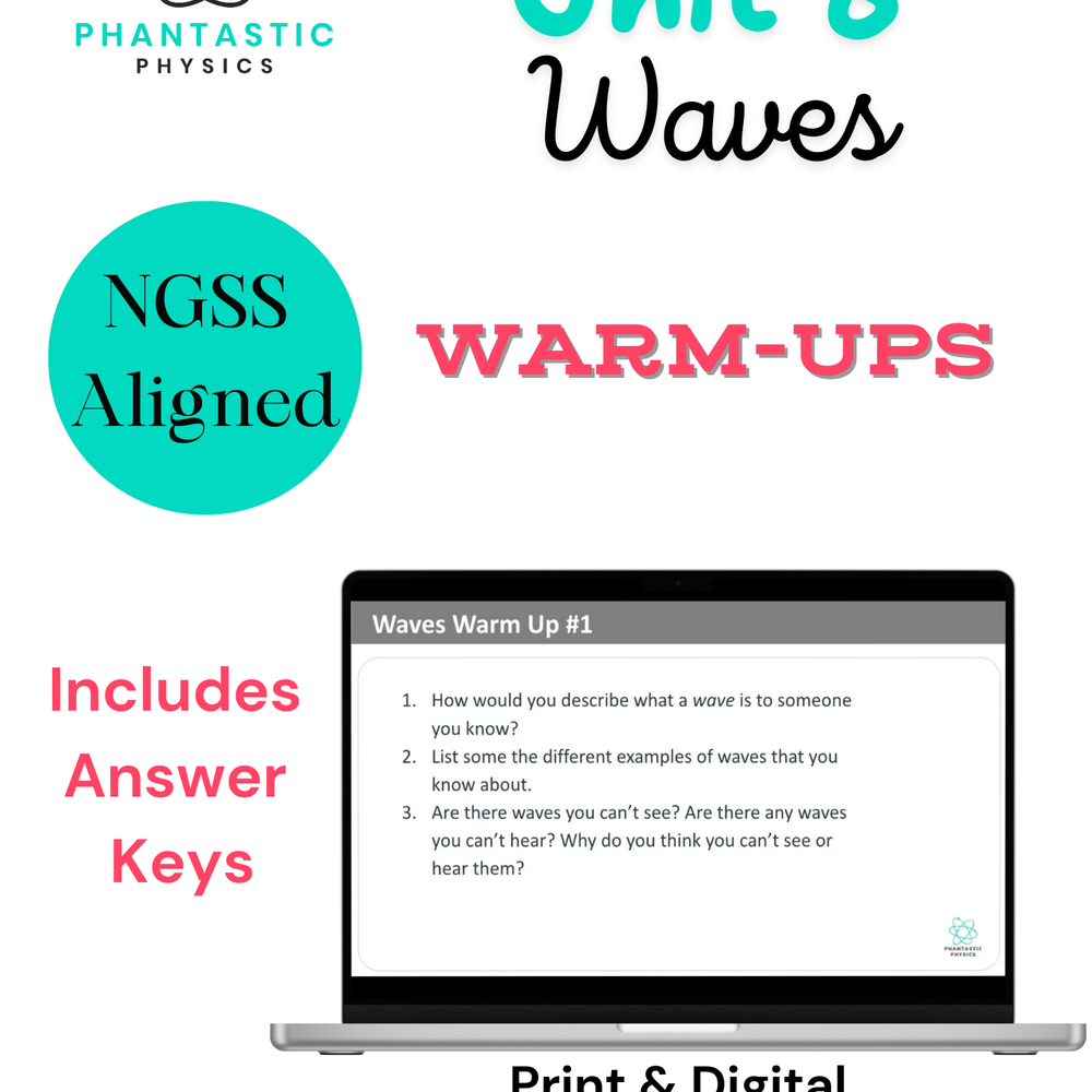 High School Physics: Waves Unit Warm-Ups - Grades 9-12, NGSS Aligned