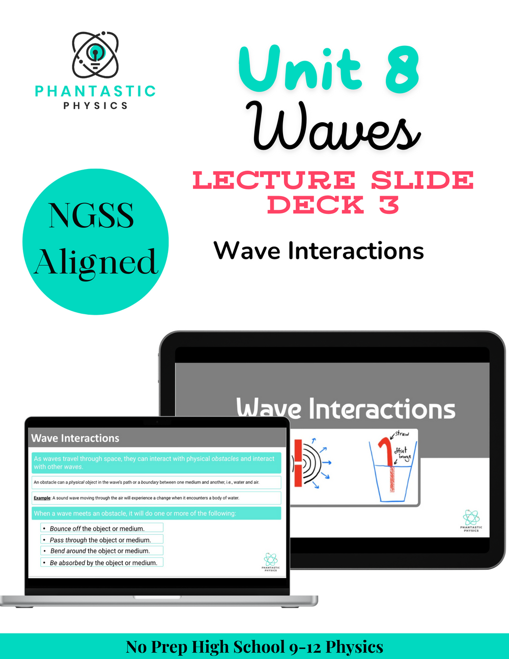 High School Physics: Wave Interactions Slide Deck - Grades 9-12, NGSS Aligned