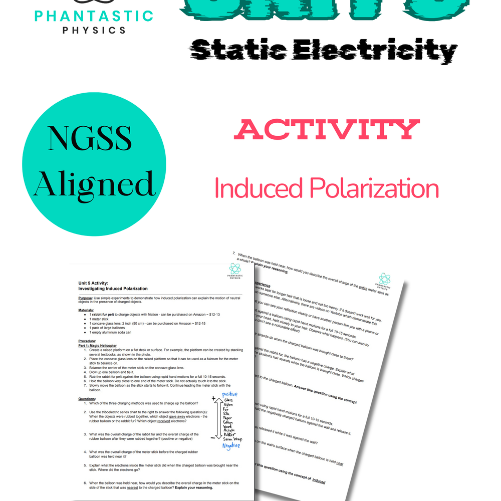 High School Physics: Induced Polarization Activity - Grades 9-12, NGSS Aligned