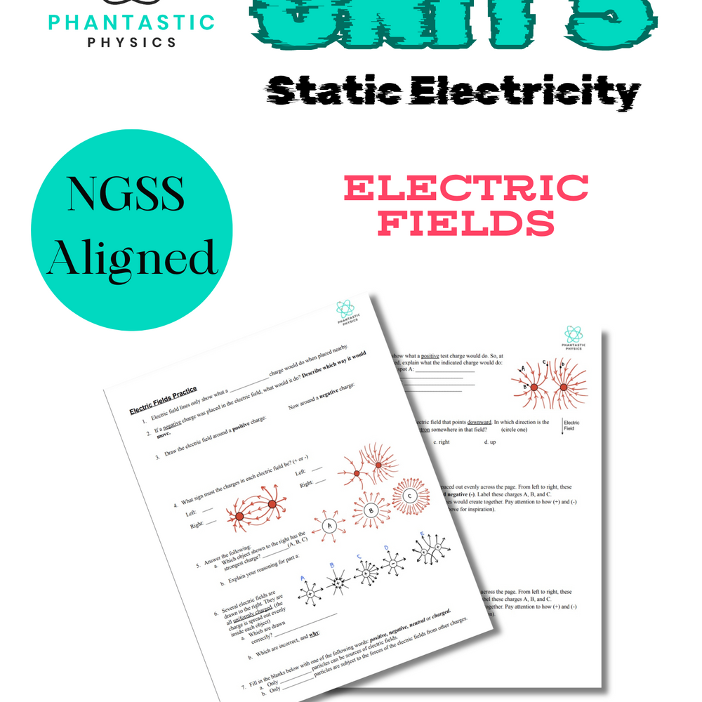 High School Physics: Electric Fields Assignment - Grades 9-12, NGSS Aligned