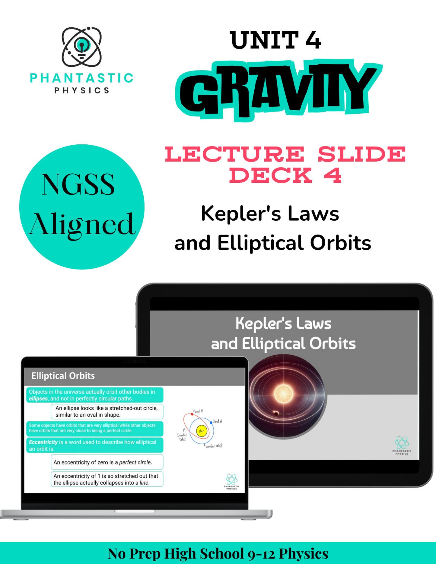 High School Physics: Kepler's Laws Slide Deck - Grades 9-12, NGSS Aligned