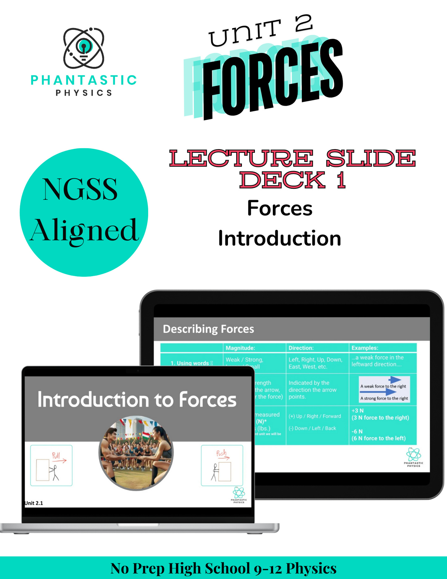 High School Physics: Forces Introduction Slide Deck (Grades 9-12, NGSS Aligned)