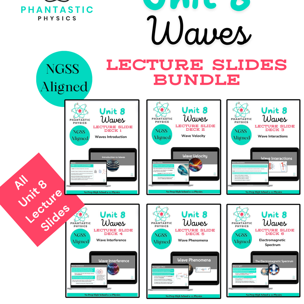 High School Physics Waves: Complete Slide Deck Bundle NGSS Aligned - Grades 9-12