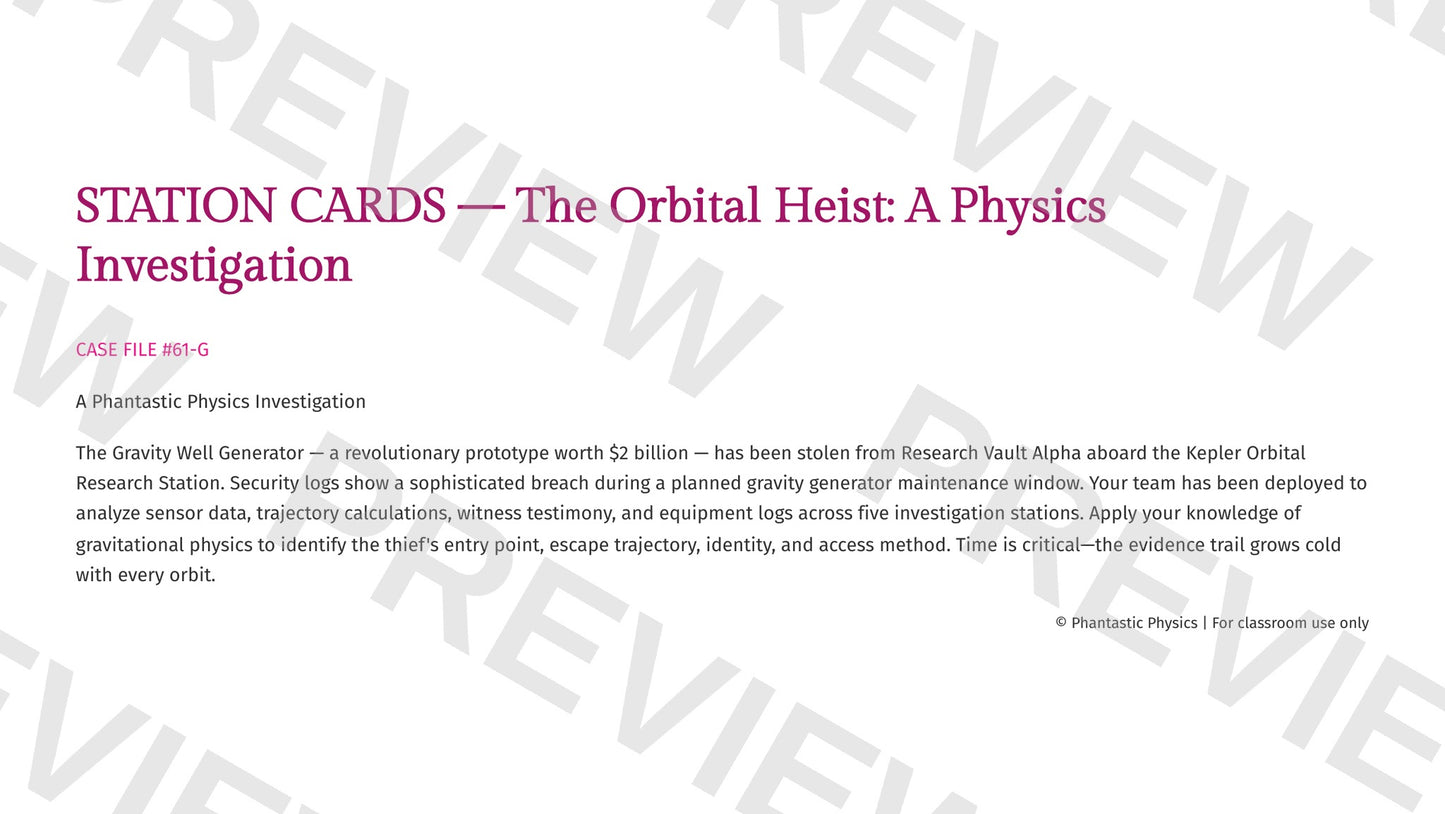 Gravity Escape Room | The Orbital Heist | Physics Investigation