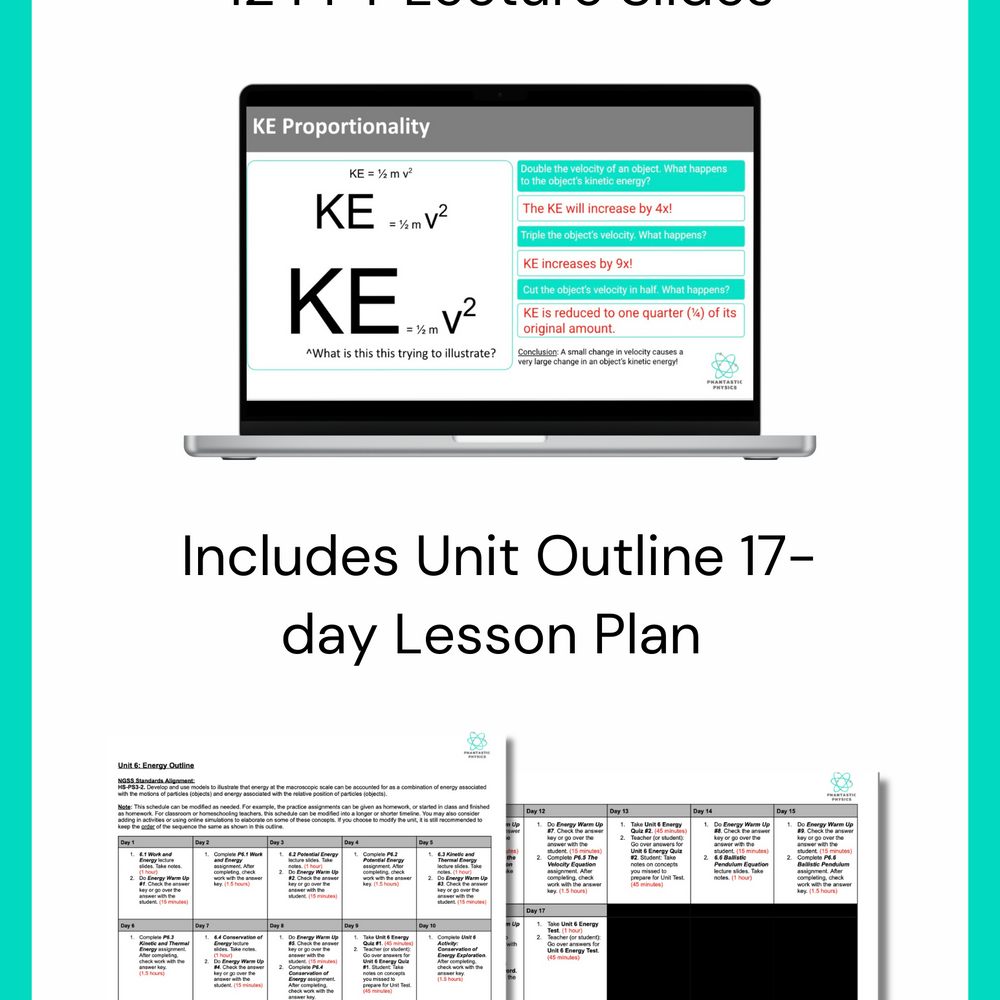 High School Physics: Kinetic and Thermal Energy Slide Deck - Grades 9-12, NGSS