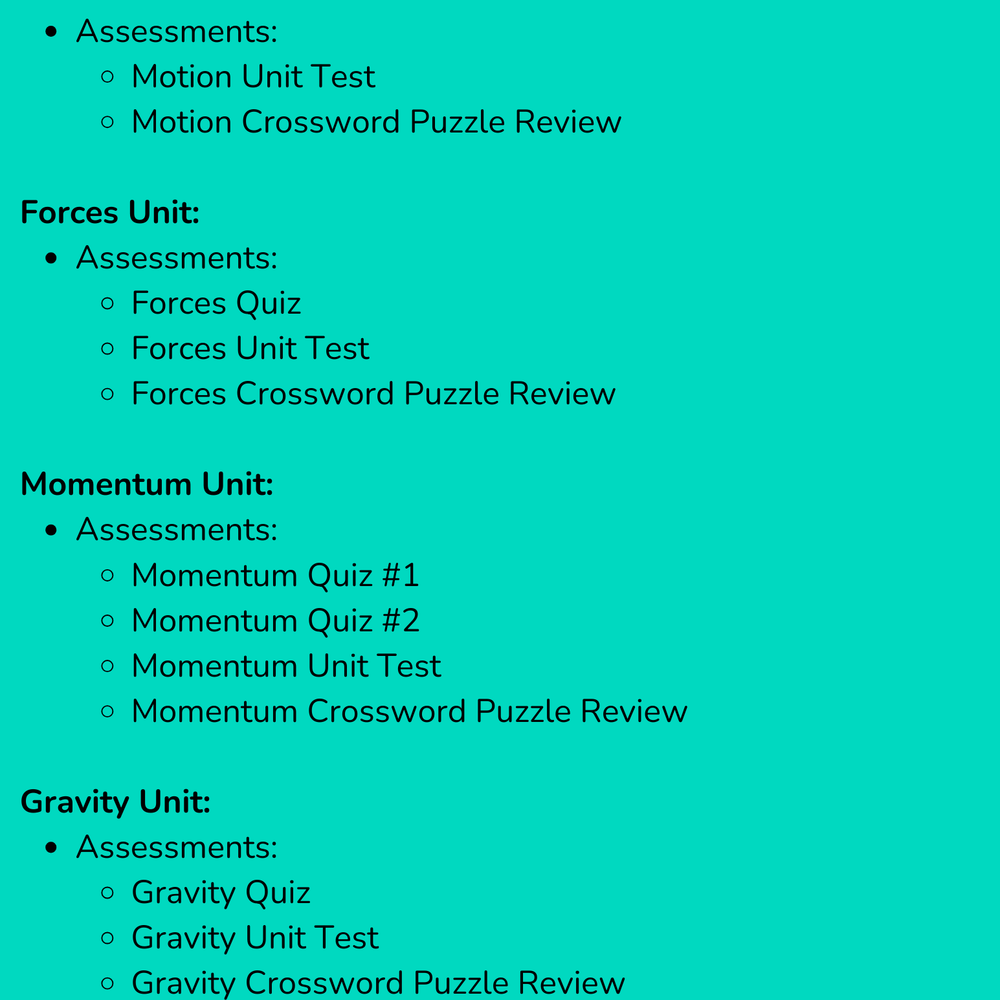 Complete High School Physics Assessments Bundle (NGSS Aligned, Grades 9-12)