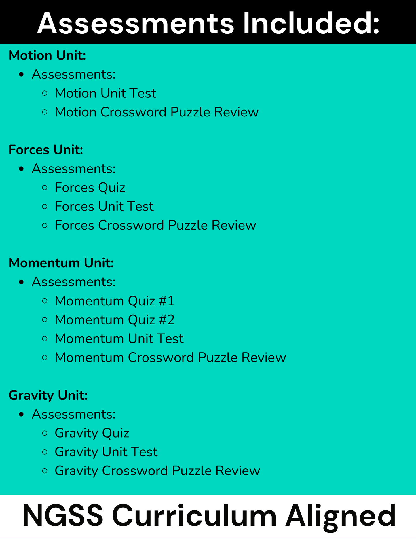 Complete High School Physics Assessments Bundle (NGSS Aligned, Grades 9-12)