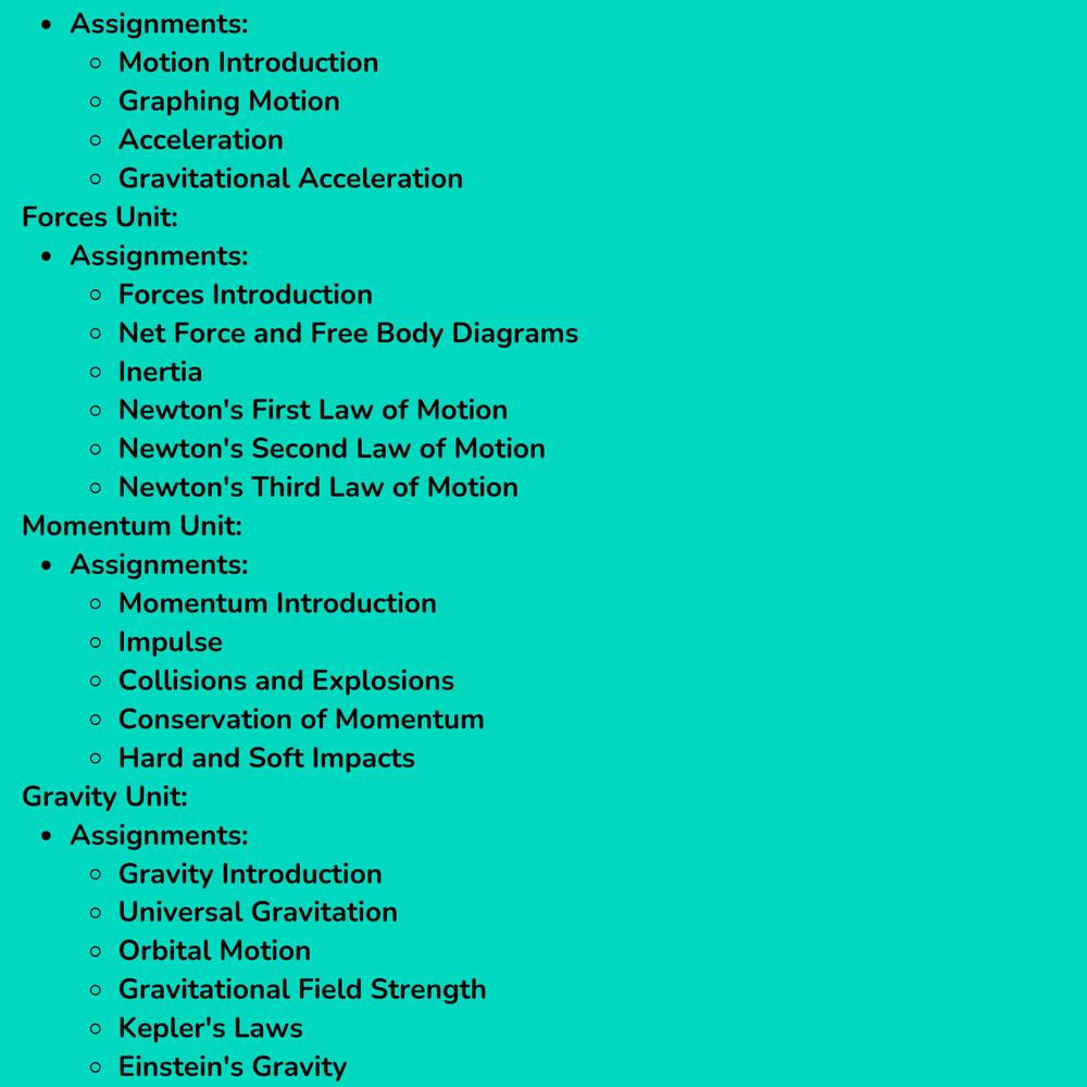 Complete High School Physics Assignments Bundle (NGSS Aligned, Grades 9-12)