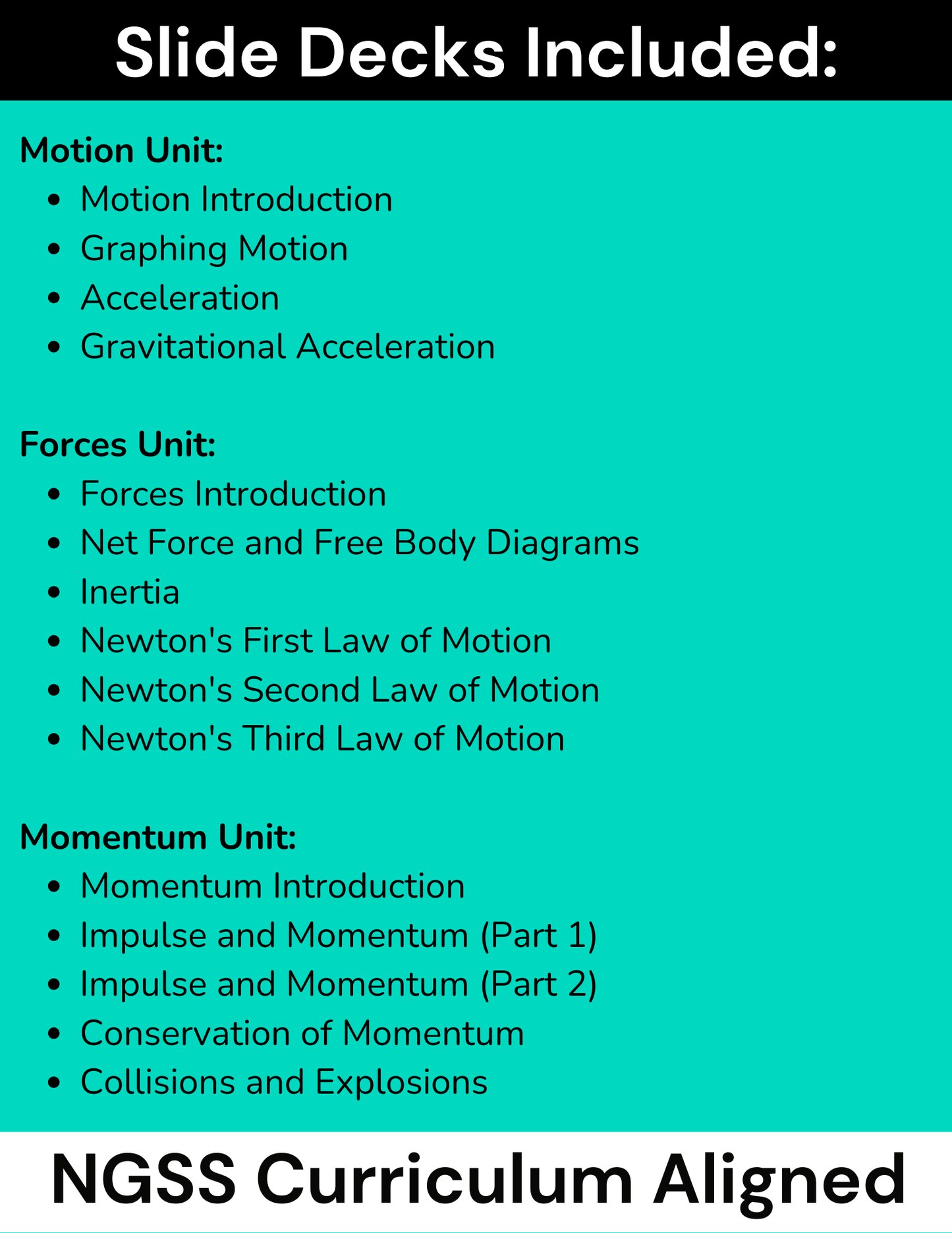 Complete High School Physics Slide Deck Bundle (NGSS Aligned, Grades 9-12)