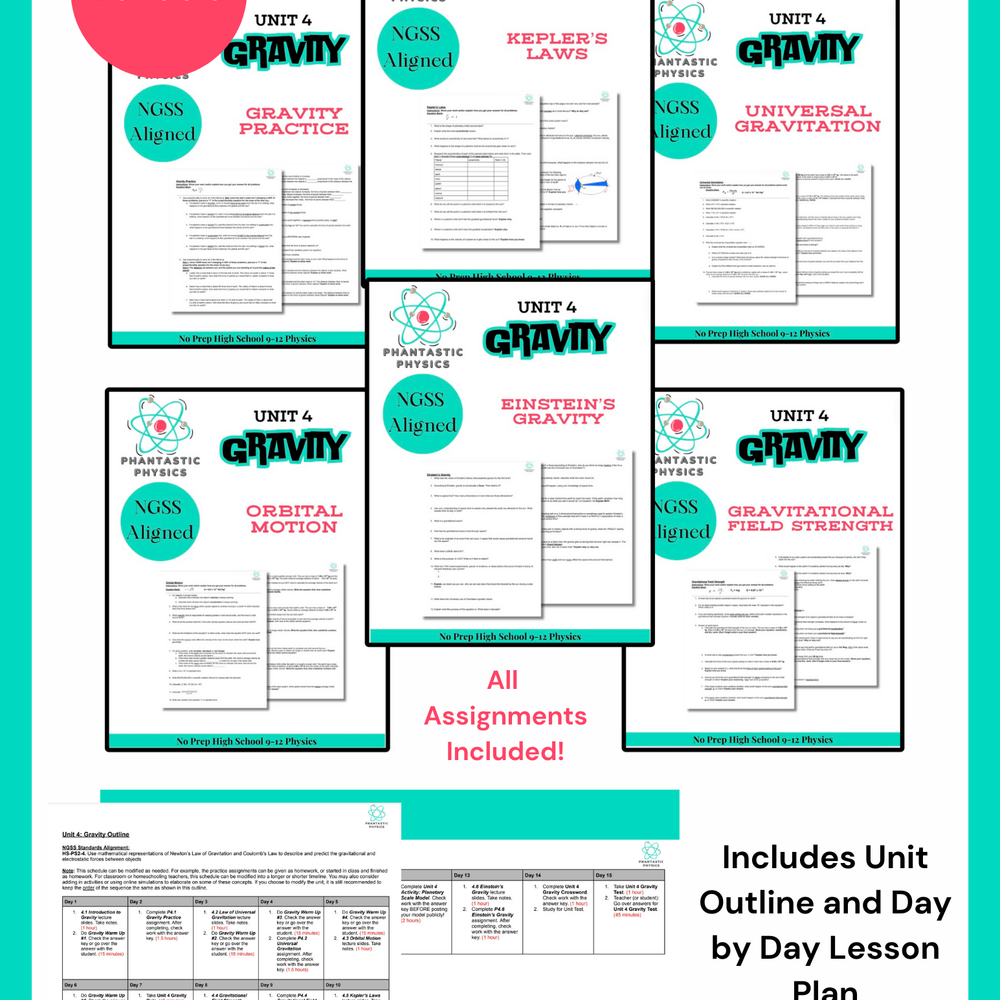 
                      
                        High School Physics Gravity: Complete Assignment Bundle NGSS Aligned Grades 9-12
                      
                    