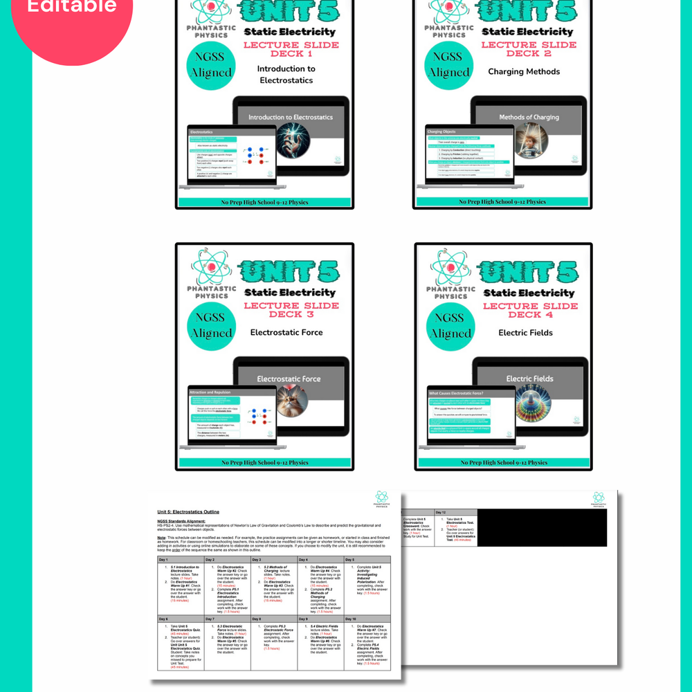 
                      
                        High School Physics Static Electricity: Complete Slide Deck Bundle NGSS-Aligned
                      
                    