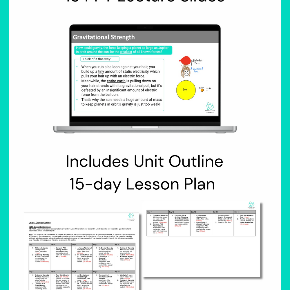 High School Physics: Law of Universal Gravitation Slide Deck - Grades 9-12, NGSS