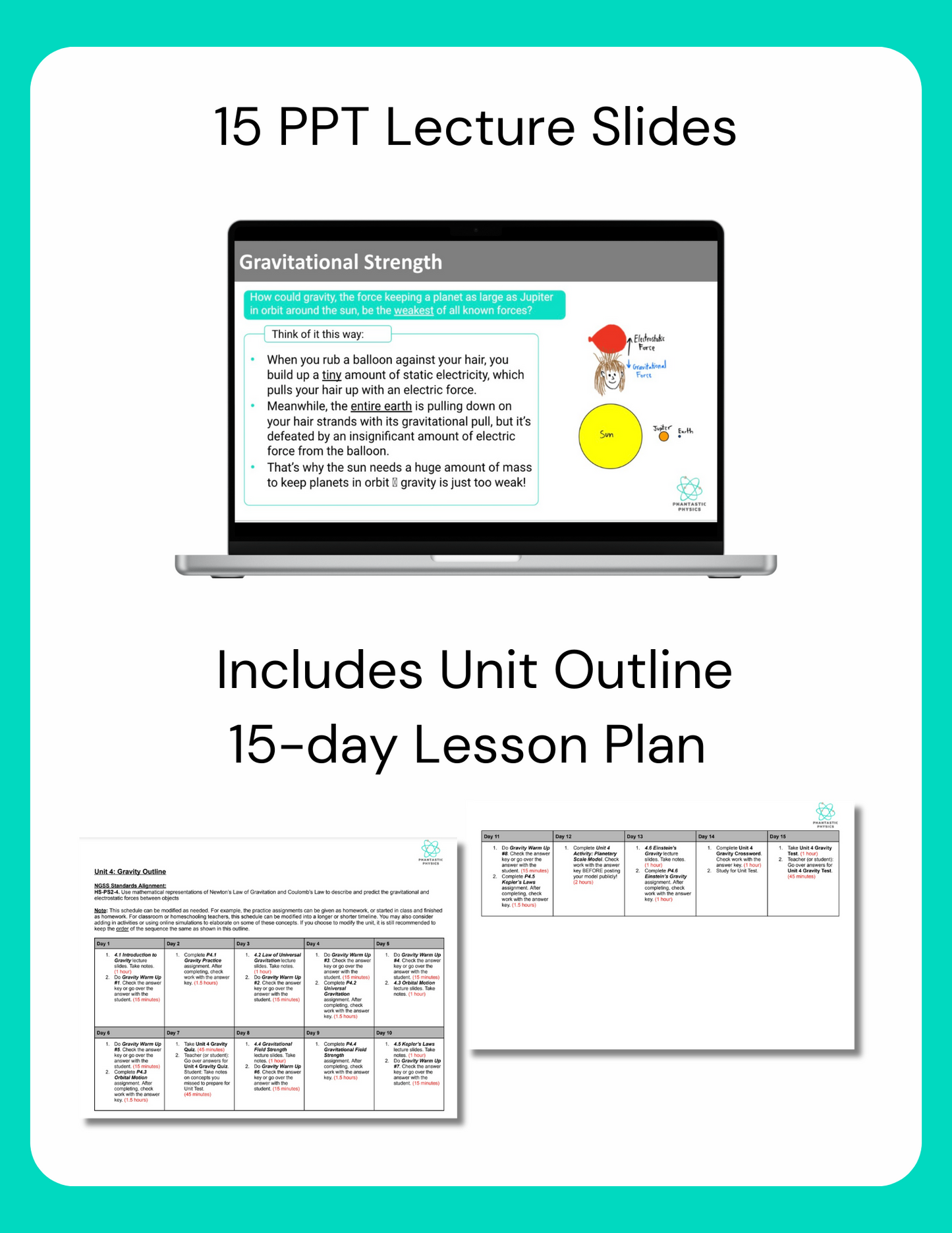 High School Physics: Law of Universal Gravitation Slide Deck - Grades 9-12, NGSS