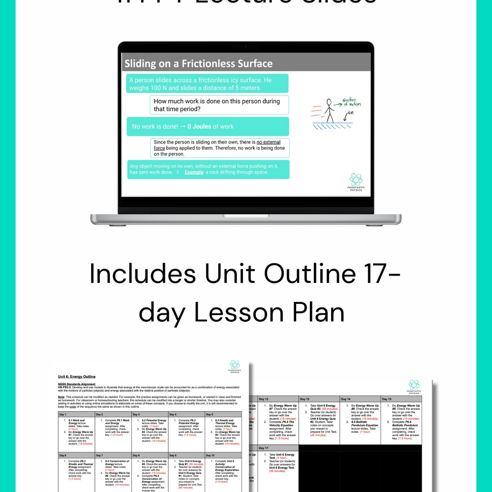 High School Physics: Work and Energy Slide Deck - Grades 9-12, NGSS Aligned