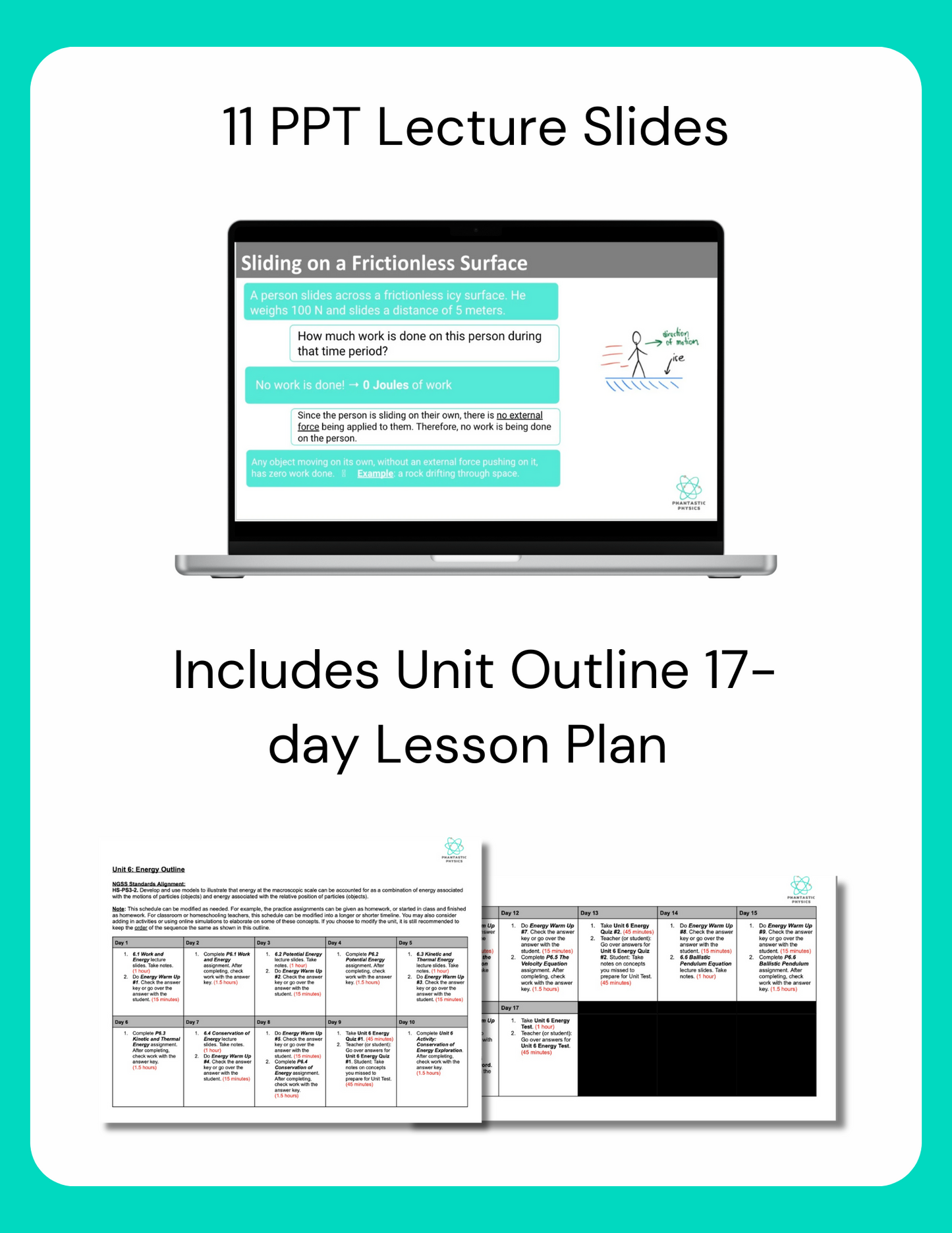 High School Physics: Work and Energy Slide Deck - Grades 9-12, NGSS Aligned