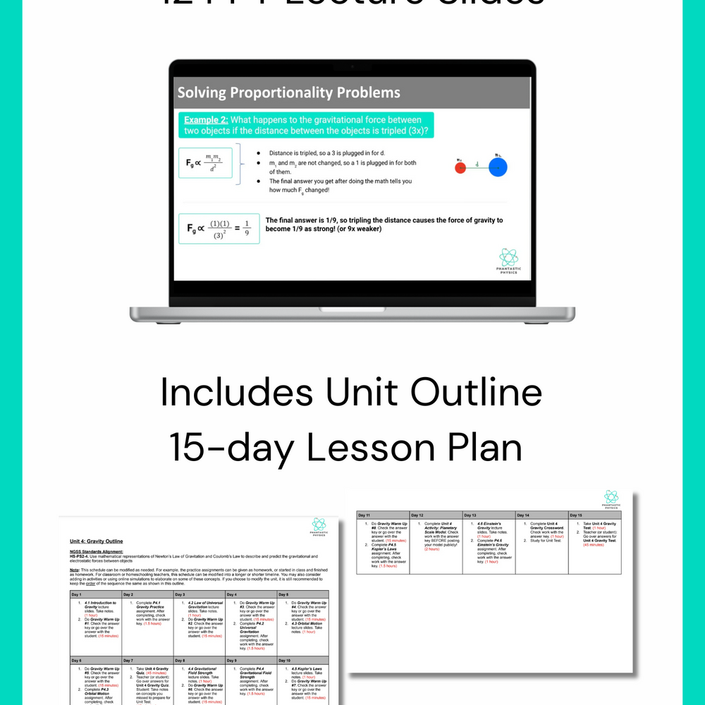 High School Physics: Intro to Gravity Slide Deck-Grades 9-12, NGSS Aligned