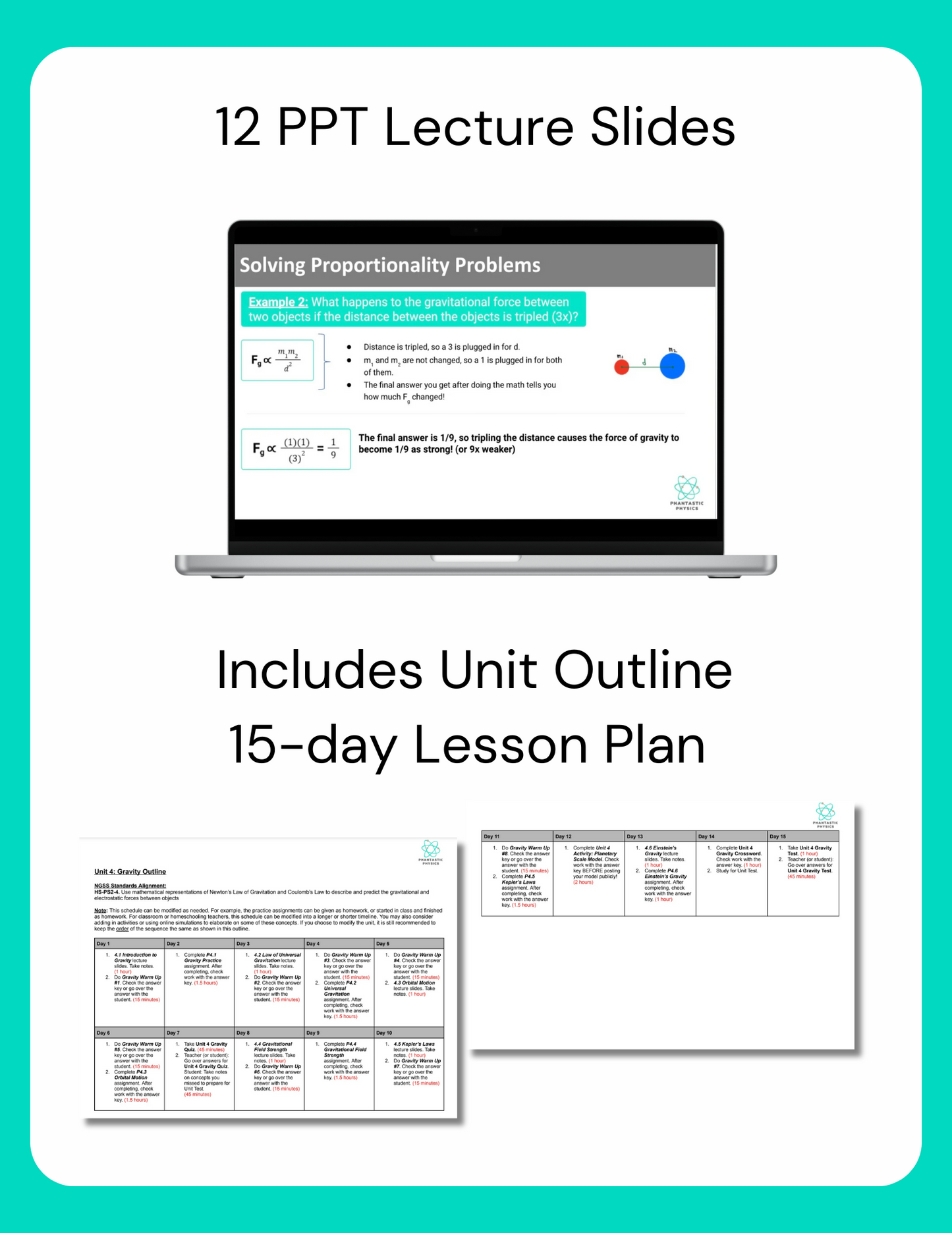 High School Physics: Intro to Gravity Slide Deck-Grades 9-12, NGSS Aligned