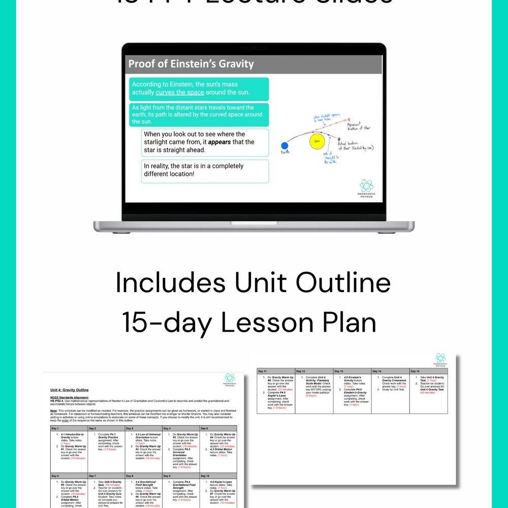 High School Physics: Einstein's Gravity Slide Deck - Grades 9-12, NGSS Aligned