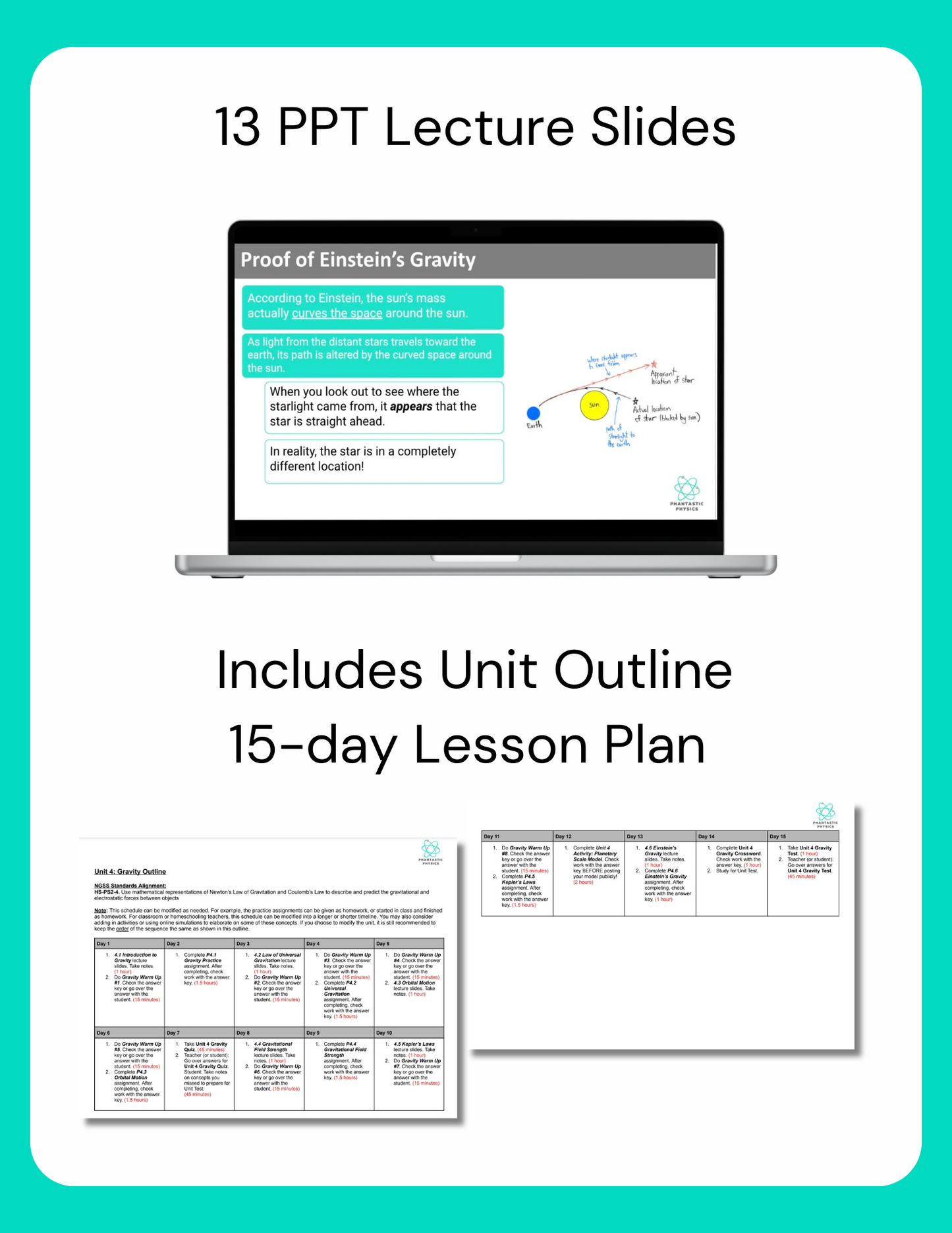 High School Physics: Einstein's Gravity Slide Deck - Grades 9-12, NGSS Aligned