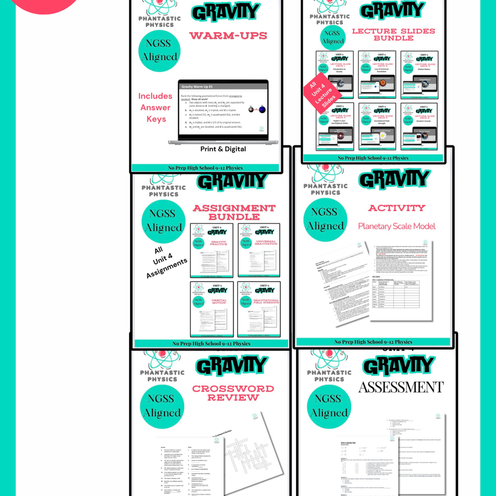 
                      
                        Complete High School Physics Gravity Unit Bundle (NGSS Aligned, Grades 9-12)
                      
                    