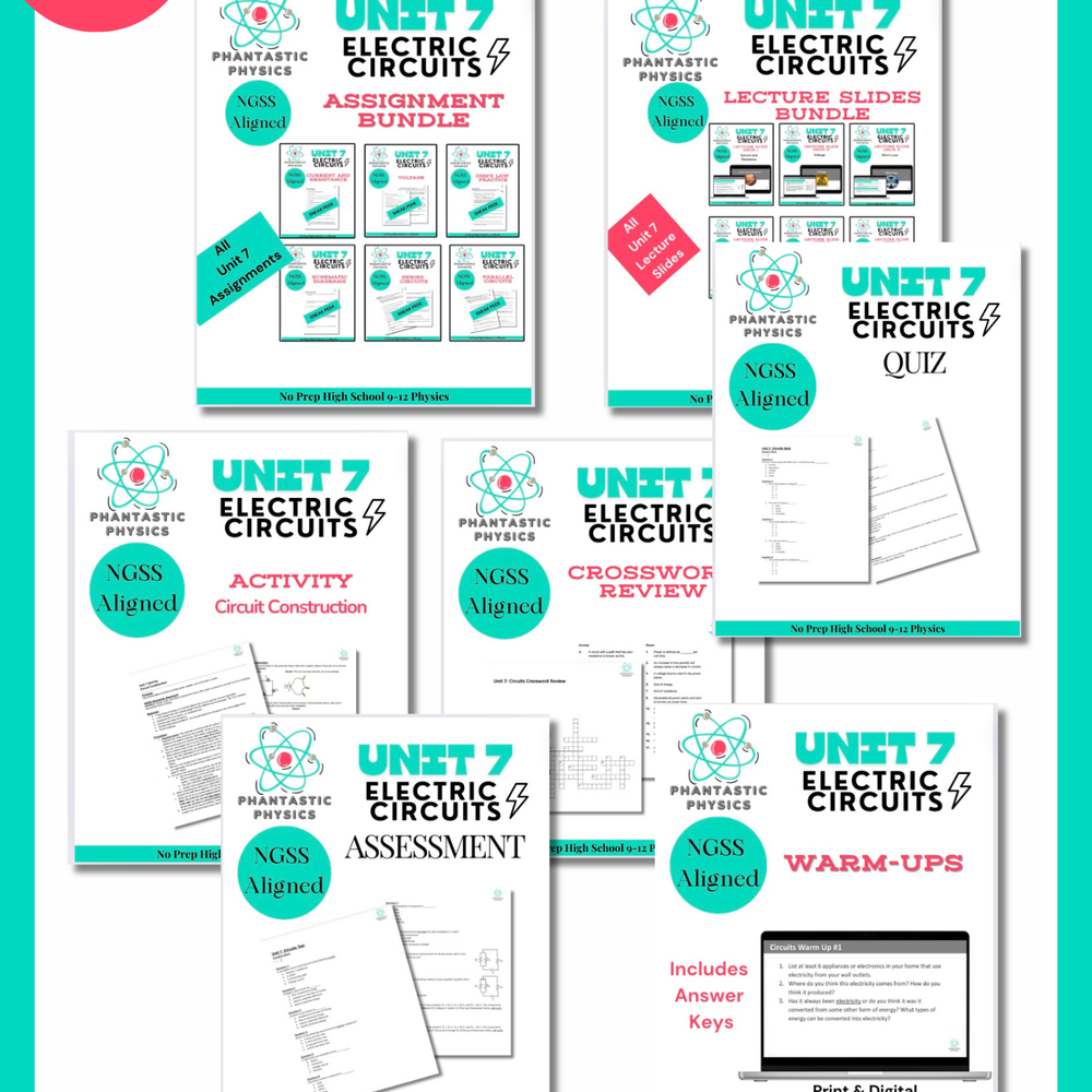 
                      
                        Complete High School Physics Electrical Circuits Unit Bundle-NGSS, Grades 9-12
                      
                    