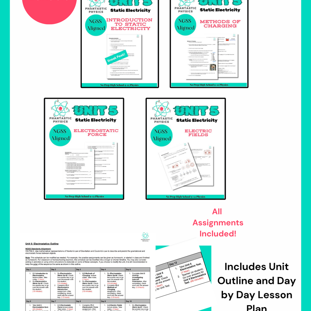 
                      
                        High School Physics Static Electricity: Complete Assignment Bundle NGSS Aligned
                      
                    