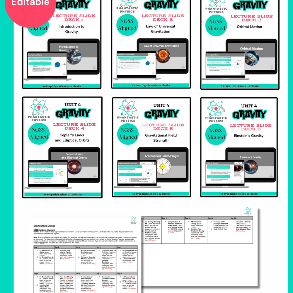 
                      
                        High School Physics Gravity: Complete Slide Deck Bundle NGSS-Aligned-Grades 9-12
                      
                    